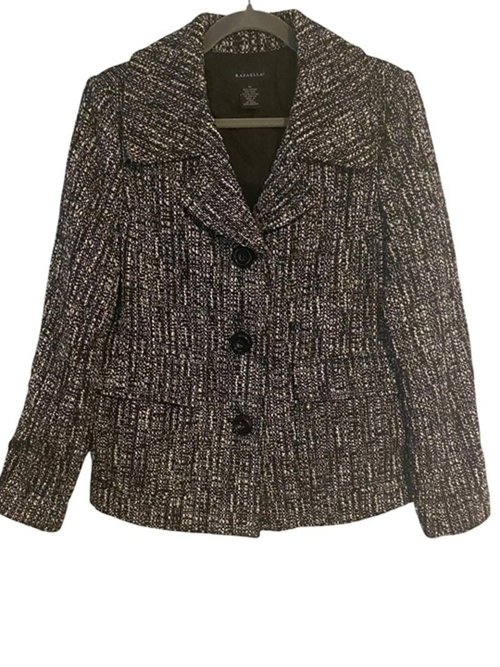 Rafaella Black & White Textured Tweed Blazer
